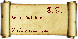 Becht Dalibor névjegykártya